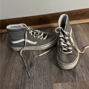 Vans Gray and White High-Top Sneakers